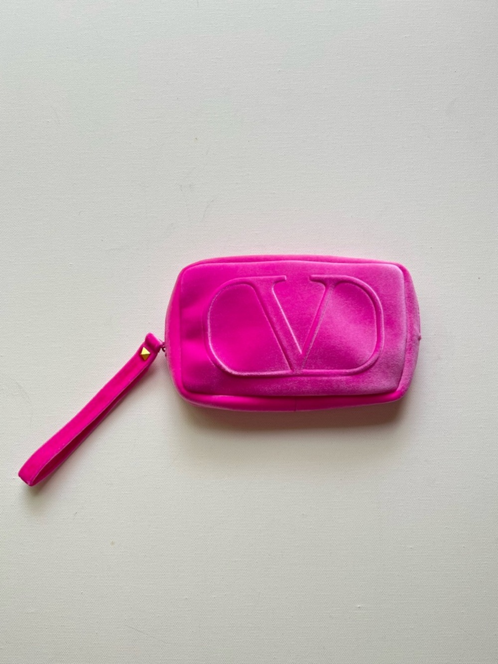 Valentino Pink Velvet Makeup Bag